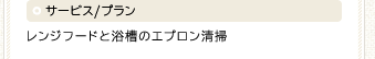 サービス/プラン レンジフードと浴槽のエプロン清掃