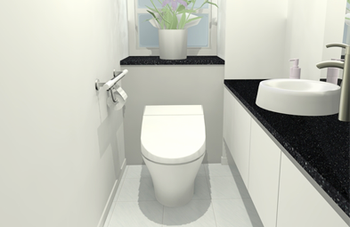 
オフィス・店舗クリーニング　オンラインショップ「ひとえいち」のトイレ定期プラン清掃風景